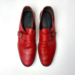 Alexander Wang Red Ruby Monk Strap Oxford Flats